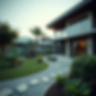 Green landscaping around a sustainable house