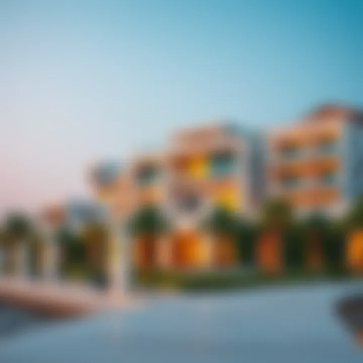 Close-up of high-end residential properties adjacent to the Terrace, highlighting their modern design.