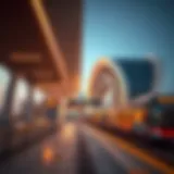 Architectural view of Emirates Metro Station 2 showcasing modern design