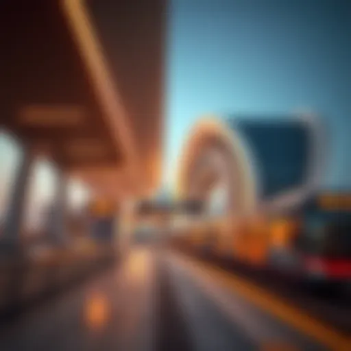 Architectural view of Emirates Metro Station 2 showcasing modern design