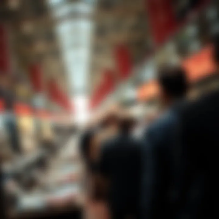 Dynamic UAE Property Auction Scene A panoramic view of a bustling property auction in the UAE