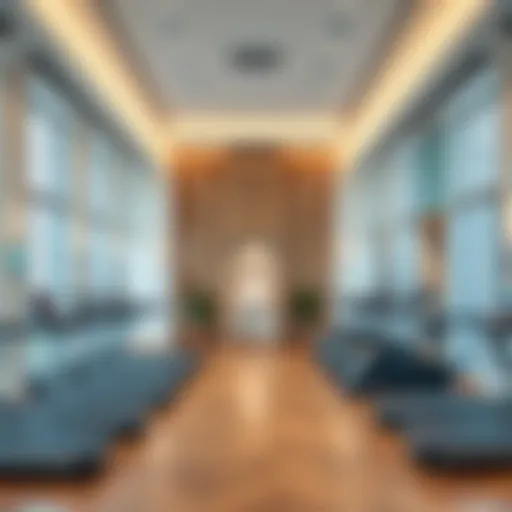 Elegant Women's Fitness Space in Dubai A serene gym environment with elegant decor tailored for fitness enthusiasts.