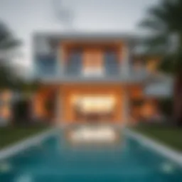 Stunning architectural design of a luxury garden view villa in Dubai