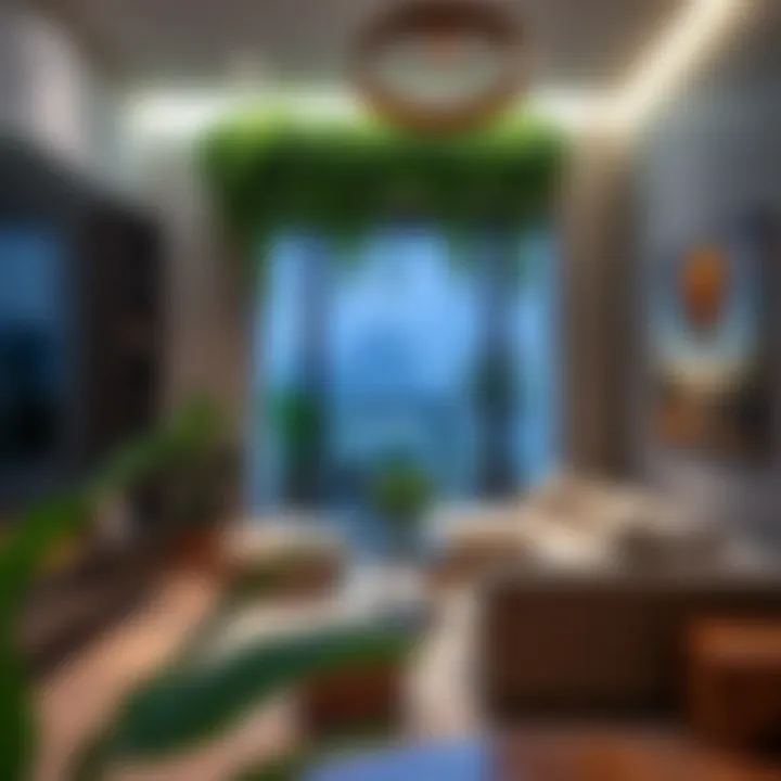 Interior design of a residential space within جرين بلانيت دبي highlighting eco-friendly elements