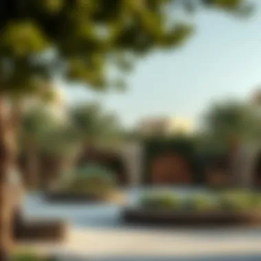 Outdoor spaces in جرين بلانيت دبي illustrating community areas and green spaces