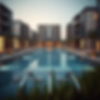 Modern real estate developments near Heart Lake