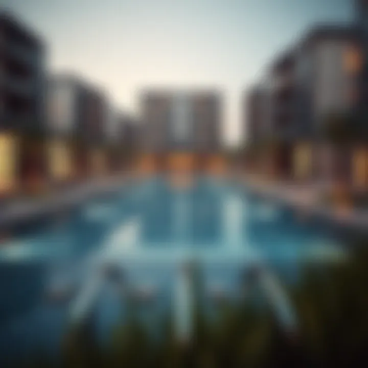 Modern real estate developments near Heart Lake