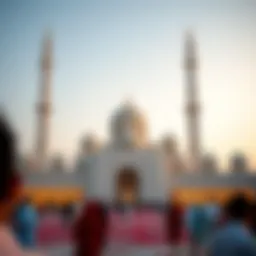 A stunning view of the Sheikh Zayed Grand Mosque during Eid celebrations