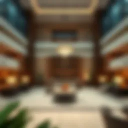 Luxurious lobby area of Hyatt Regency Dubai Healthcare City