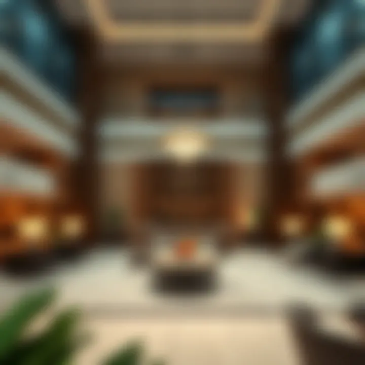 Elegant Lobby Ambiance Luxurious lobby area of Hyatt Regency Dubai Healthcare City