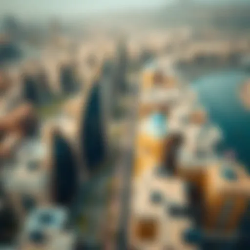 Aerial View of شارع الوصل Highlighting Architectural Diversity Aerial view of شارع الوصل showcasing its vibrant architecture