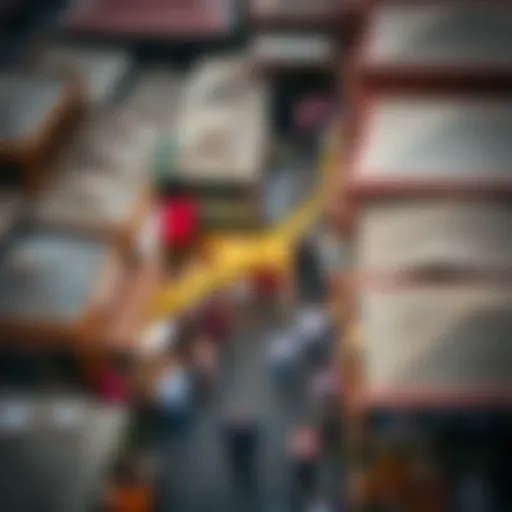 Aerial view of Al Qattara Souk showcasing its vibrant marketplace