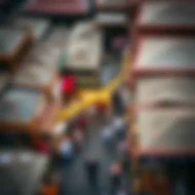 Aerial Perspective of Al Qattara's Vibrant Marketplace Aerial view of Al Qattara Souk showcasing its vibrant marketplace