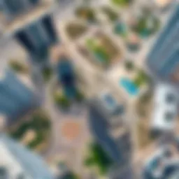 Aerial view of Medore JLT showcasing high-rise buildings and green spaces