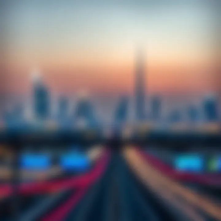 The Urban Landscape: Cities United by Metro Connectivity Skyline view of Abu Dhabi and Dubai