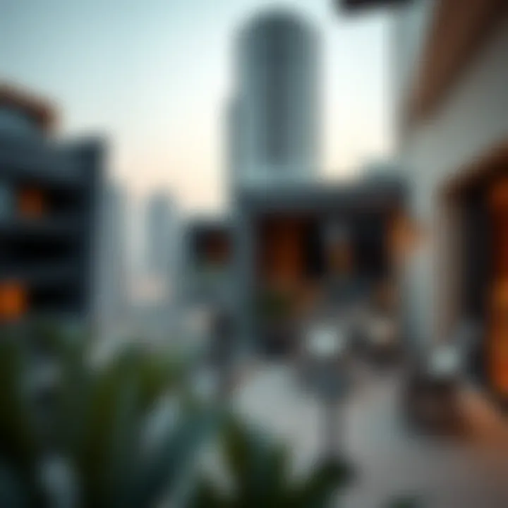 Balcony with innovative architectural elements reflecting Dubai's urban aesthetics