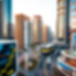 Vibrant cityscape of Dubai showcasing modern architecture
