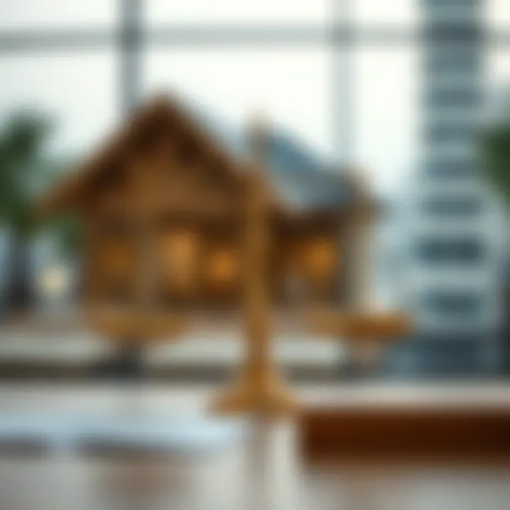 Legal aspects of mortgages illustrated with scales