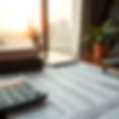 Mortgage application documents and calculator