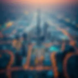 Aerial view of Dubai's commercial skyline