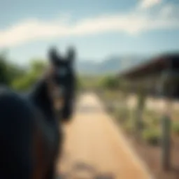 Luxurious equestrian facilities amidst lush landscapes