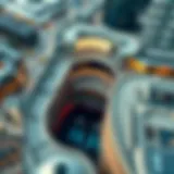 Aerial view of the Mall of Emirates and its proximity to the Dubai Metro station