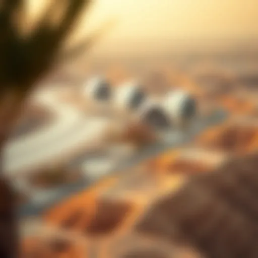 Aerial view of المريجة showcasing its unique landscape