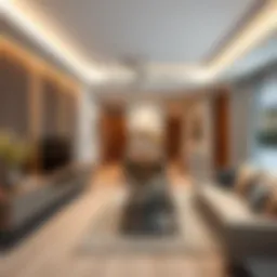 Stylish furnished studio interior in Dubai