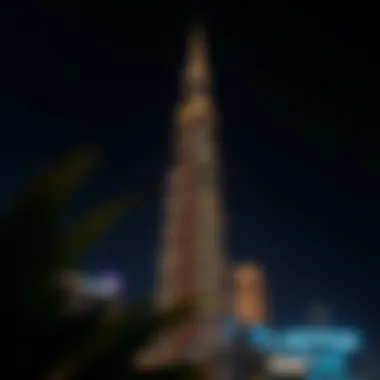 Illuminated Samaya Tower at Night Night view of Samaya Tower illuminated against the dark sky