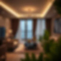 Luxurious living space in a serviced apartment