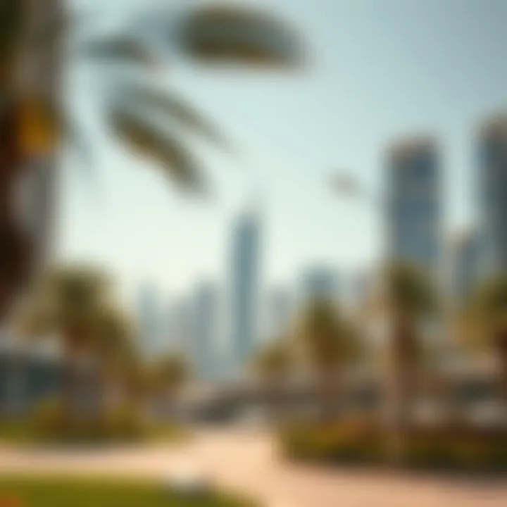 Surroundings of Sukoon Tower Surrounding area of Sukoon Tower illustrating its strategic location in Dubai