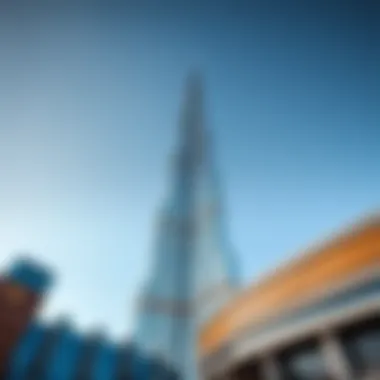 Architectural Marvel of Burj Khalifa Architectural details of the Burj Khalifa highlighting its unique design and structure.