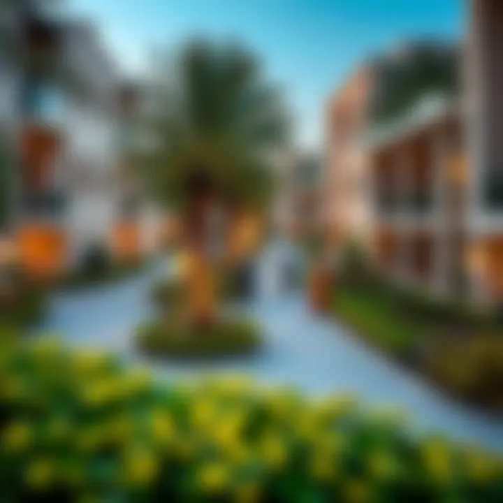 Lush Community Surroundings Vibrant community atmosphere around the Gardens Apartments with lush landscaping