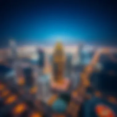 Aerial view of Jumeirah Lake Towers highlighting Tiger Building