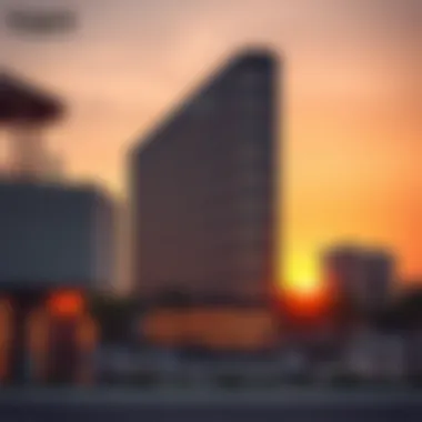 Stunning view of Tiger Building at sunset