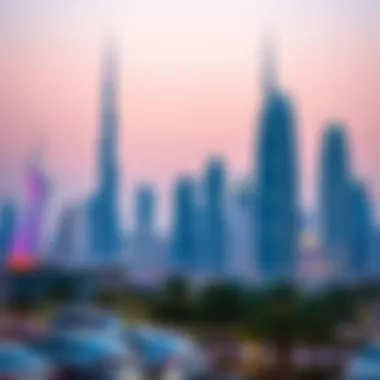 Overview of Dubai's skyline showcasing tech hubs