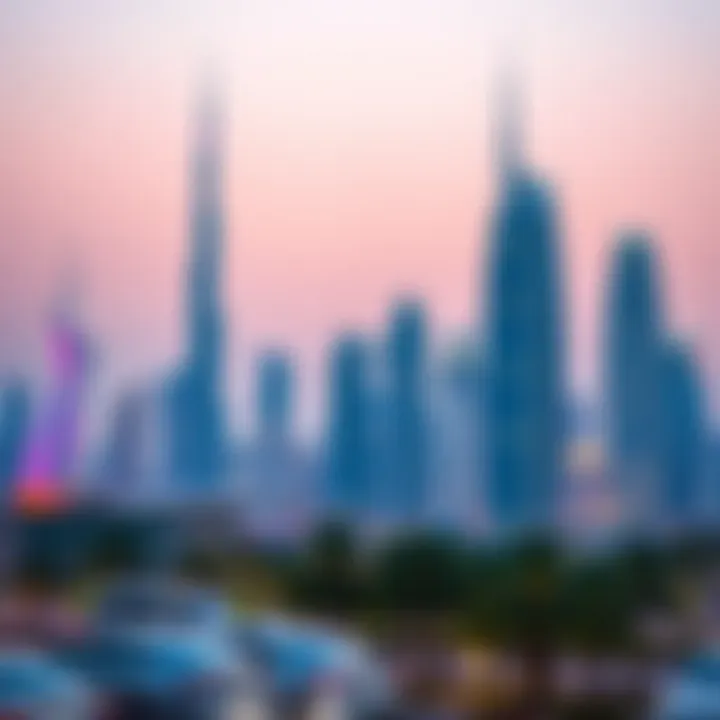 Overview of Dubai's skyline showcasing tech hubs