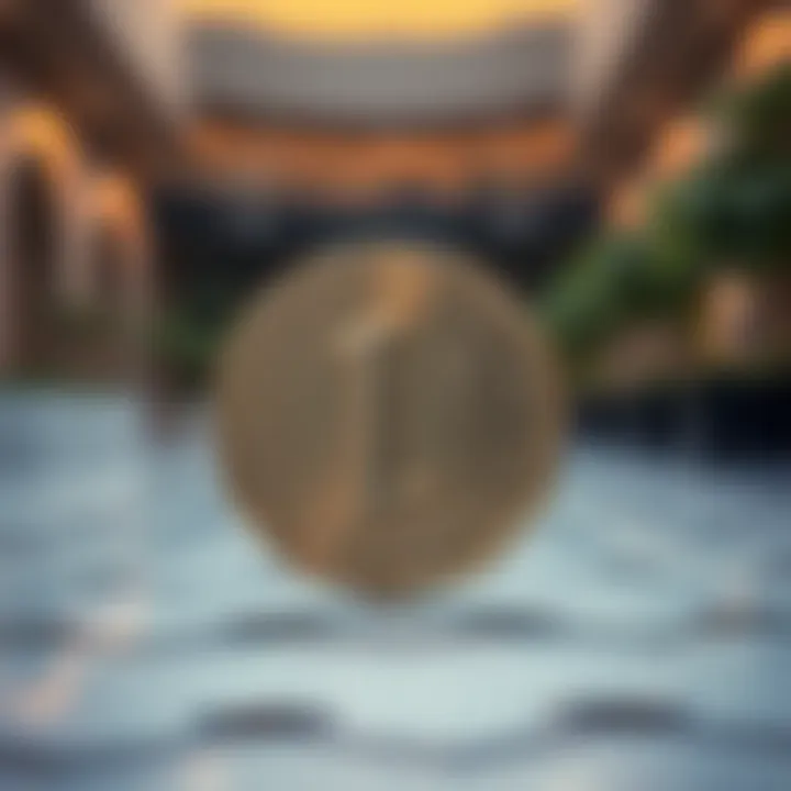 Symbol of the UAE dirham in a financial context