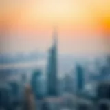 A skyline view of Dubai showcasing iconic buildings and real estate developments