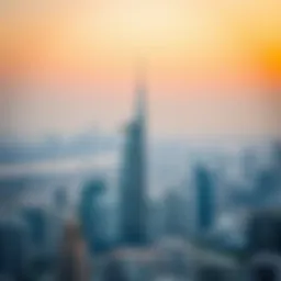 A skyline view of Dubai showcasing iconic buildings and real estate developments