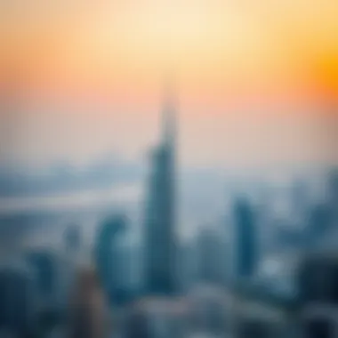 A skyline view of Dubai showcasing iconic buildings and real estate developments