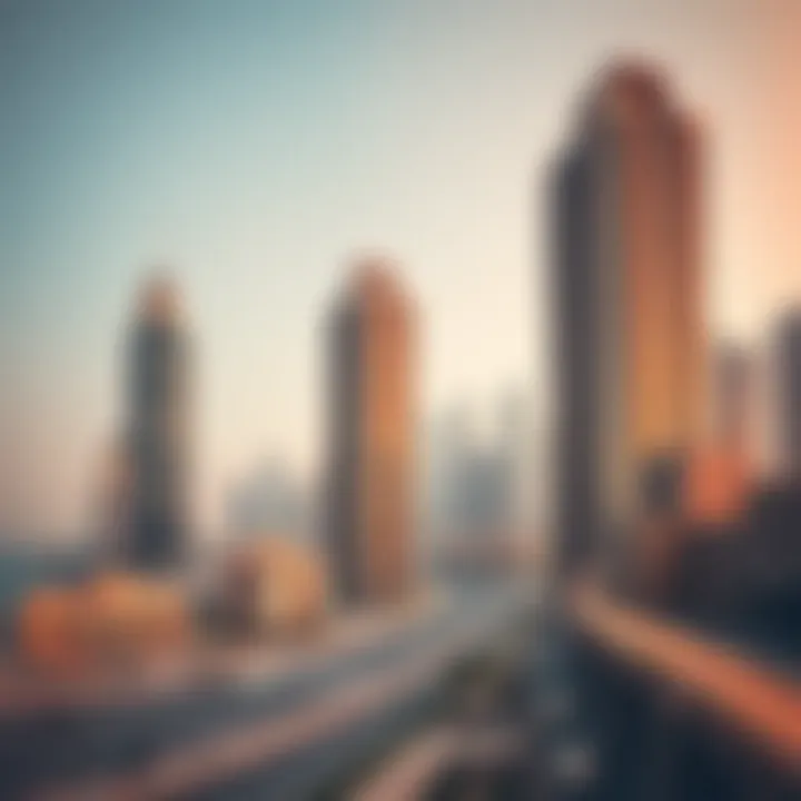 Luxury Residential Towers in Dubai A panoramic view of Dubai's skyline highlighting luxury residential towers