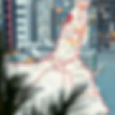 Dubai postal code map illustrating different areas